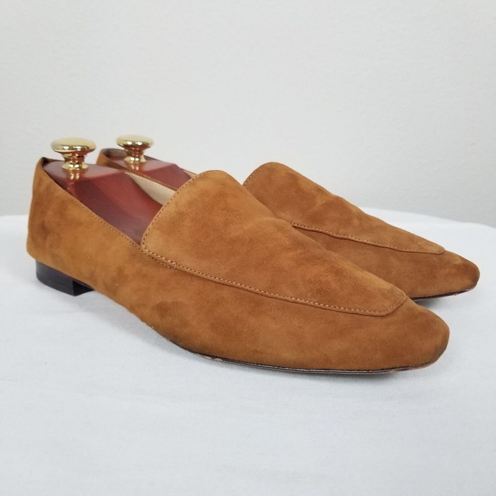 Reformation Brown Suede Quiet Luxury Minimalist Academia Bonnie Loafers Size 10 - Picture 4 of 12